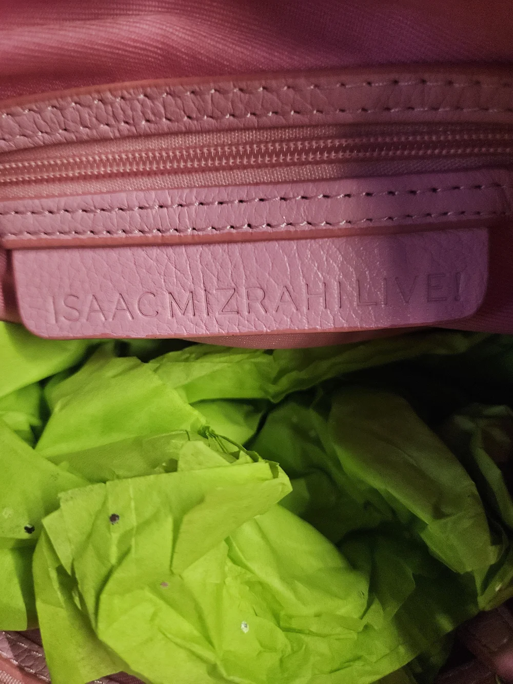 Isaac Mizrahi Live Pink Leather Crossbody Bag - Picture 9 of 10
